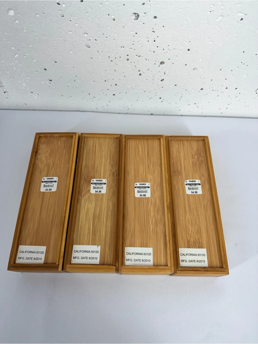The Container Store Lot of 7 Stackable Bamboo Drawer Organizers
